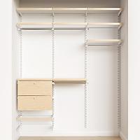 Elfa Decor 6' Reach-In Drawer Front Closet White and Birch